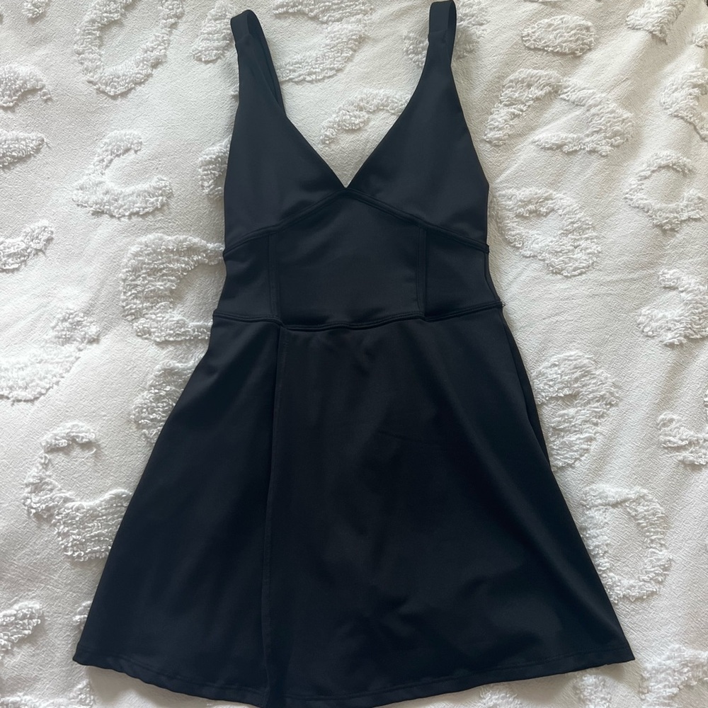 Altar'd State Black Sleeveless V-Neck A-Line Mini